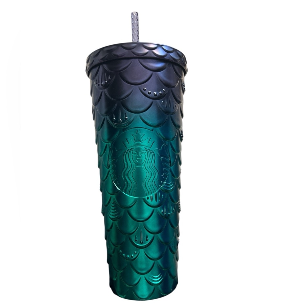 Starbucks Iridescent Green & Purple Mermaid Tumbler Venti 2024 NEW 24 oz limited